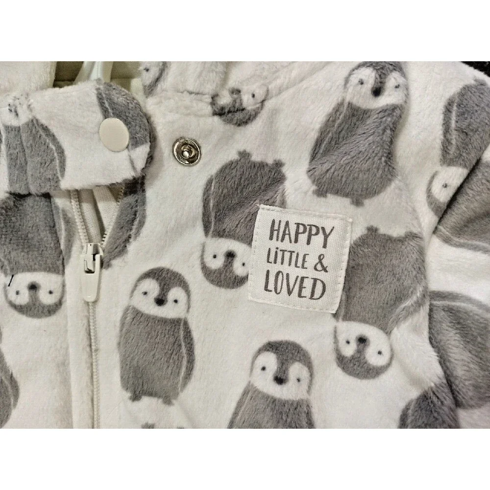 Carters Just One You Infant Unisex White Coverall Penguins Baby Bunting Pram 9M